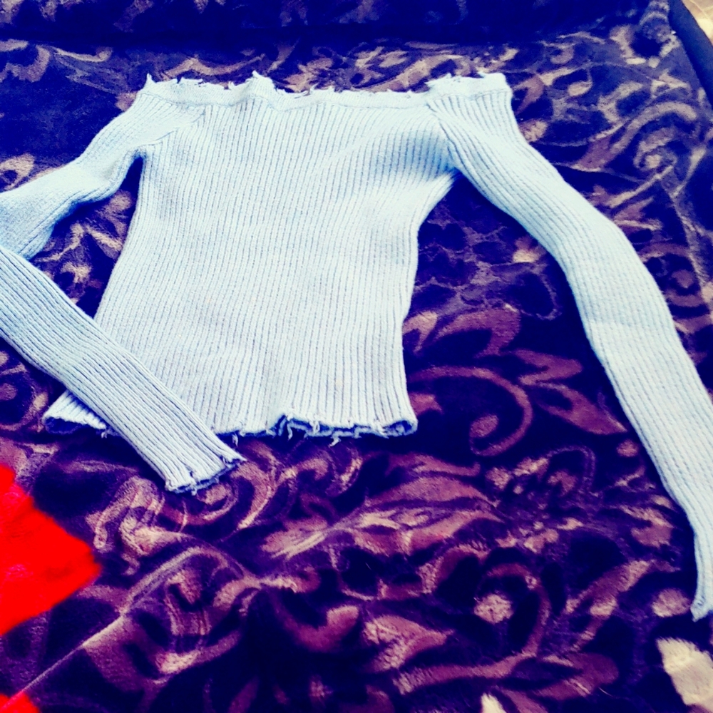 PERIWINKLE RIBBED SWEATER